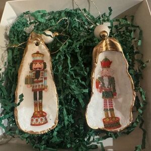 Nutcracker Holiday Ornaments with Gold Trim